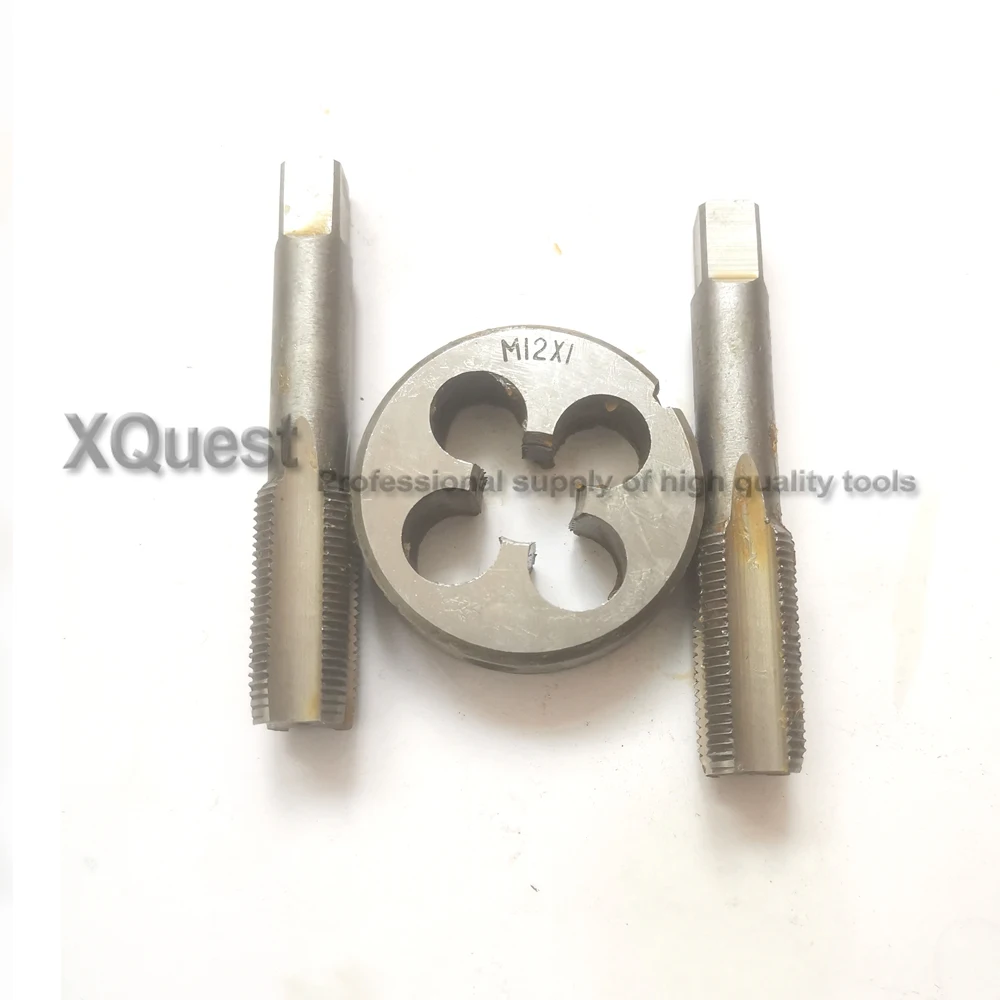 3pcs Right Hand Metric thread Tap and Die set Fine screw hand tap Round dies plug taps dies m8 m10 m12 m14 m16 m18 m20 m22 m24