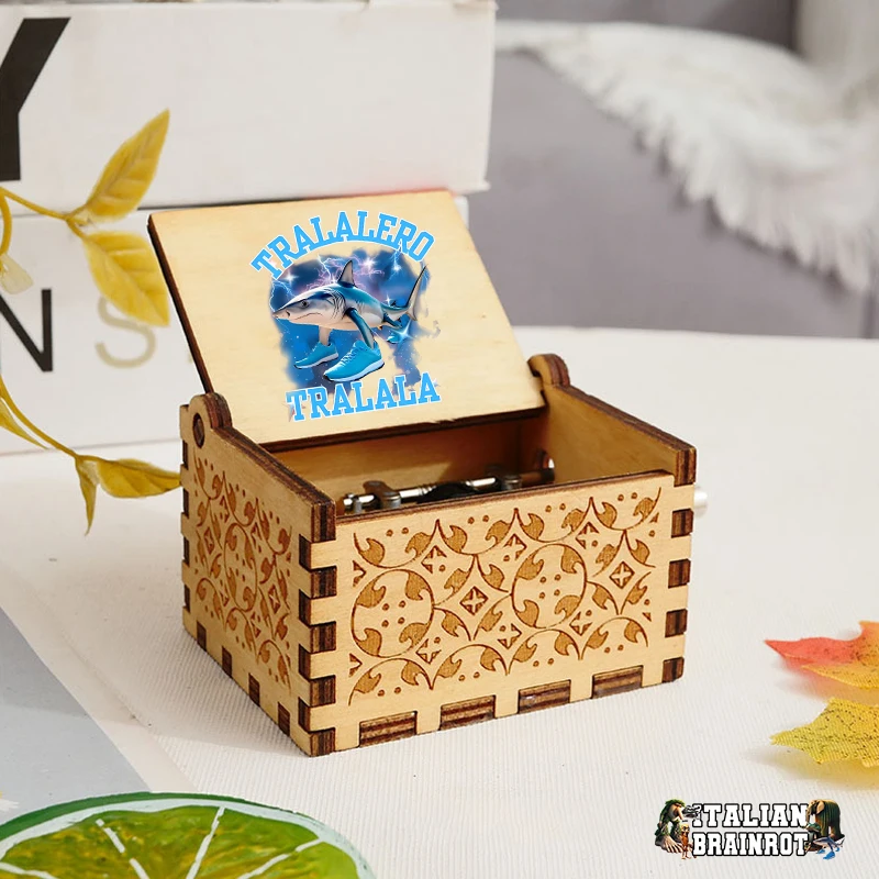 

Tung Tung Tung Sahur Carved Wooden Hand Crank Music Box Boy Girl Cartoon Anime Musical Box Home Decoration Birthday Gift Fun Toy
