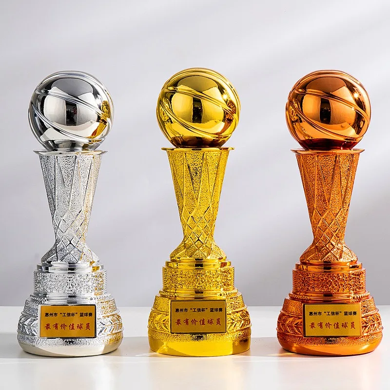 Resin gold plated high-grade basketball trophy gold silver bronze basketball sports games awards gift memorial