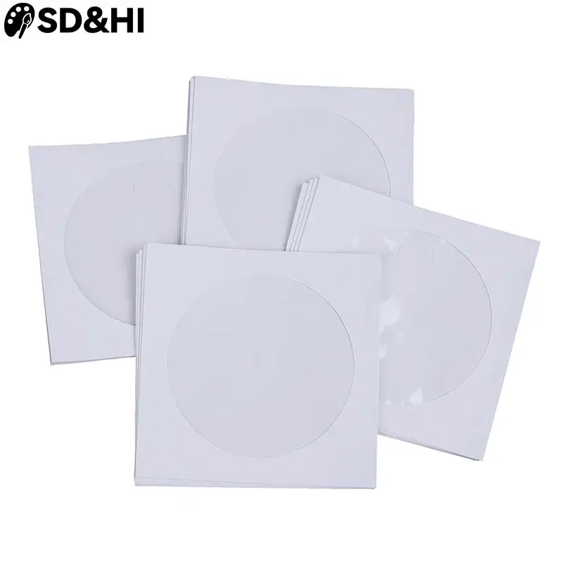 10/50pcs Paper CD DVD Flap Sleeves Case Cover Envelopes 5inch 12.5cm Disc CD Sleeve Kraft Paper DVD Bag Cover Packaging Envelope