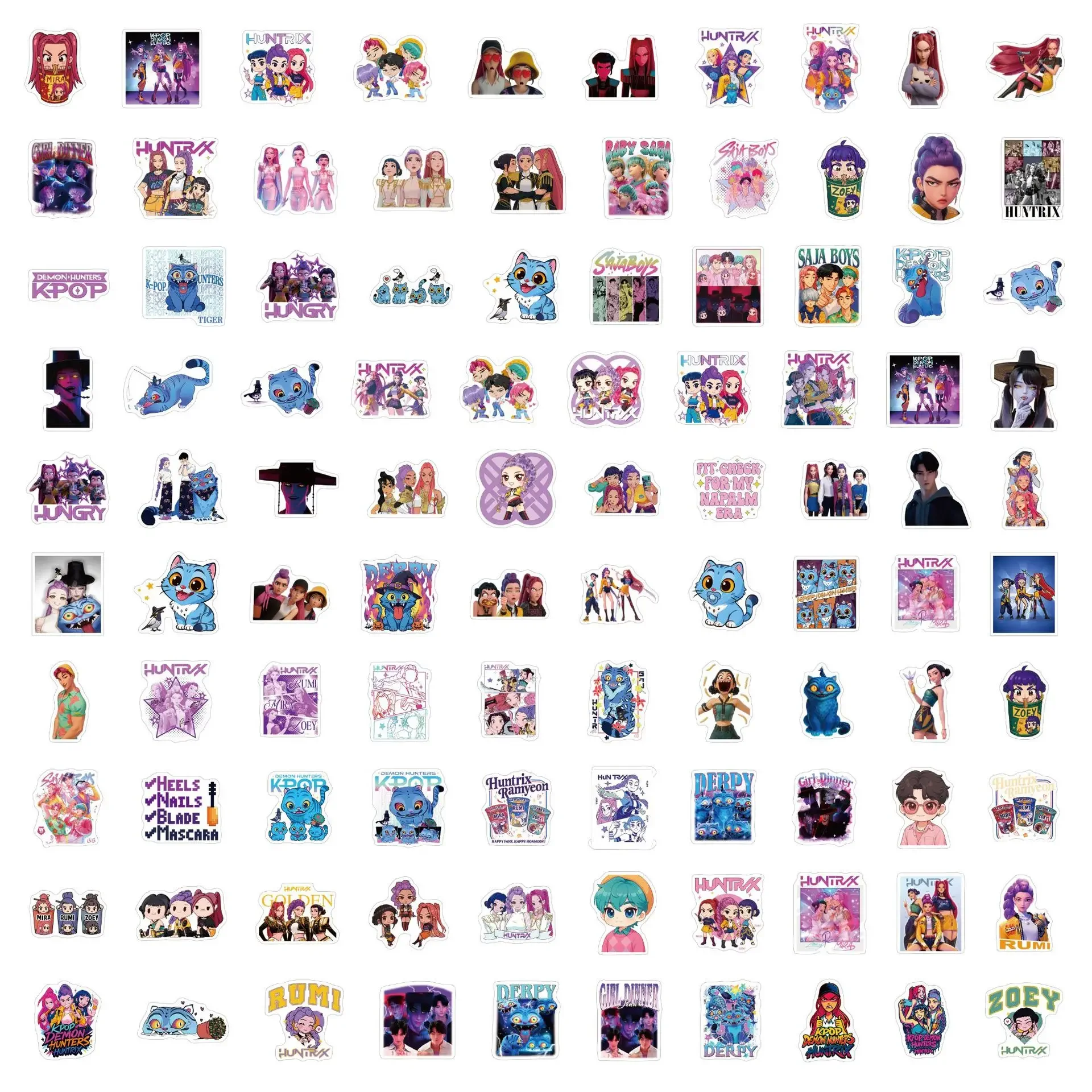 100 Stück Anime Lumi Mila Zoi Hexenjäger Aufkleber Wasserfeste Glänzende Sticker für Handyhülle Gepäck Laptop Skateboard DIY Dekoration – Detail 9