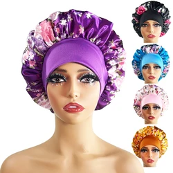 Super Gi-Ant Sleep Cap Silk Hair Bonnet Cheveux Nuit Bonnets Hat Head Cover Satin Wide Band Adjust For Sleeping