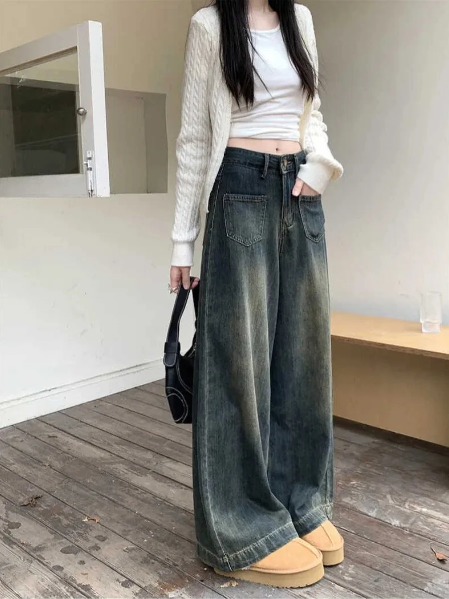 

Джинсы женские джинсовые брюки с низкой посадкой и талией хипстерские девушки Y2K 2000S винтажная женская одежда в стиле ретро модная базовая тенденция новинка