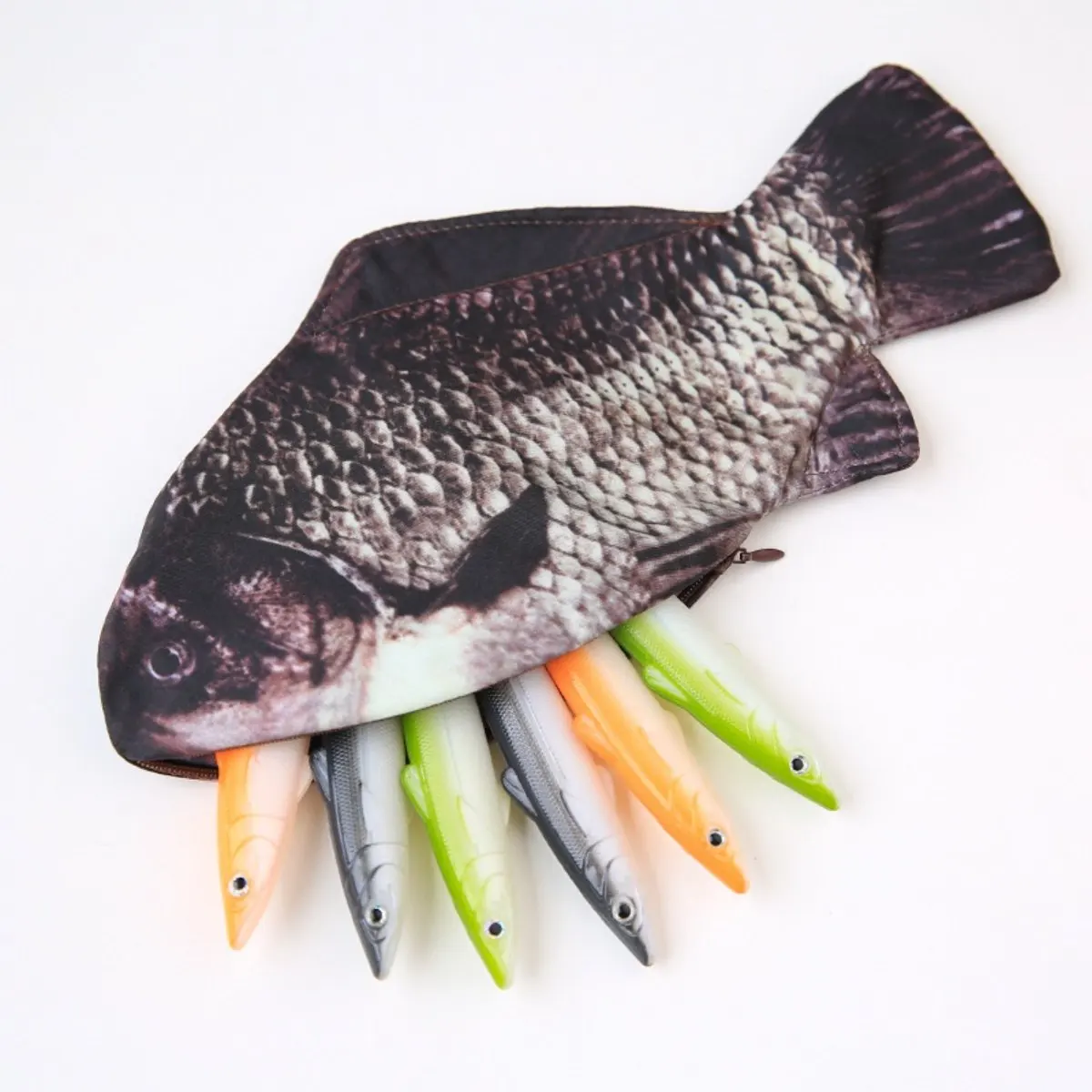 Creative Fish Modeling Pencil Case/Bag With Drawing For Man/Woman