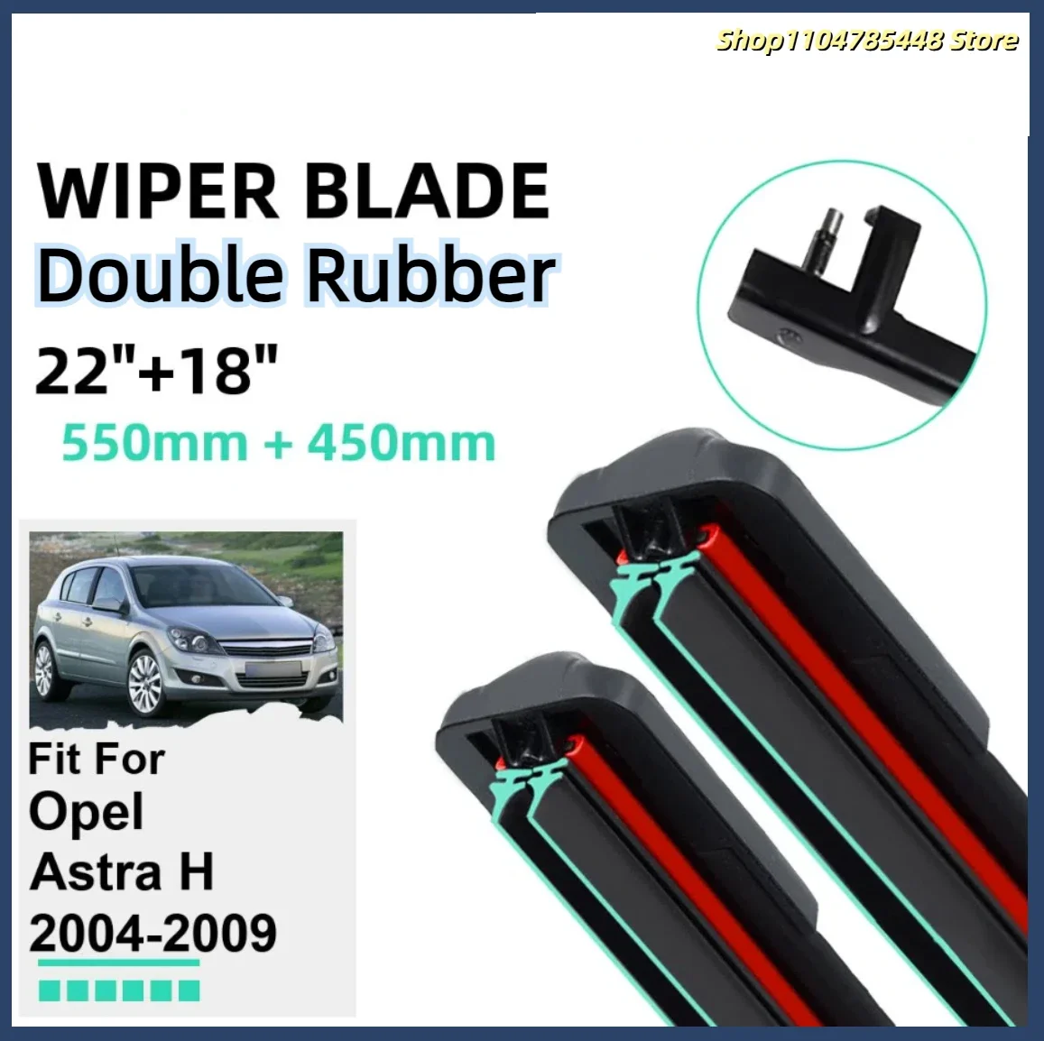 

Double Rubber Car Wiper Blades for Opel Astra H 2004-2009 Front Windscreen Windshield Rubber Car Accessories 2006 2007 2008 2009
