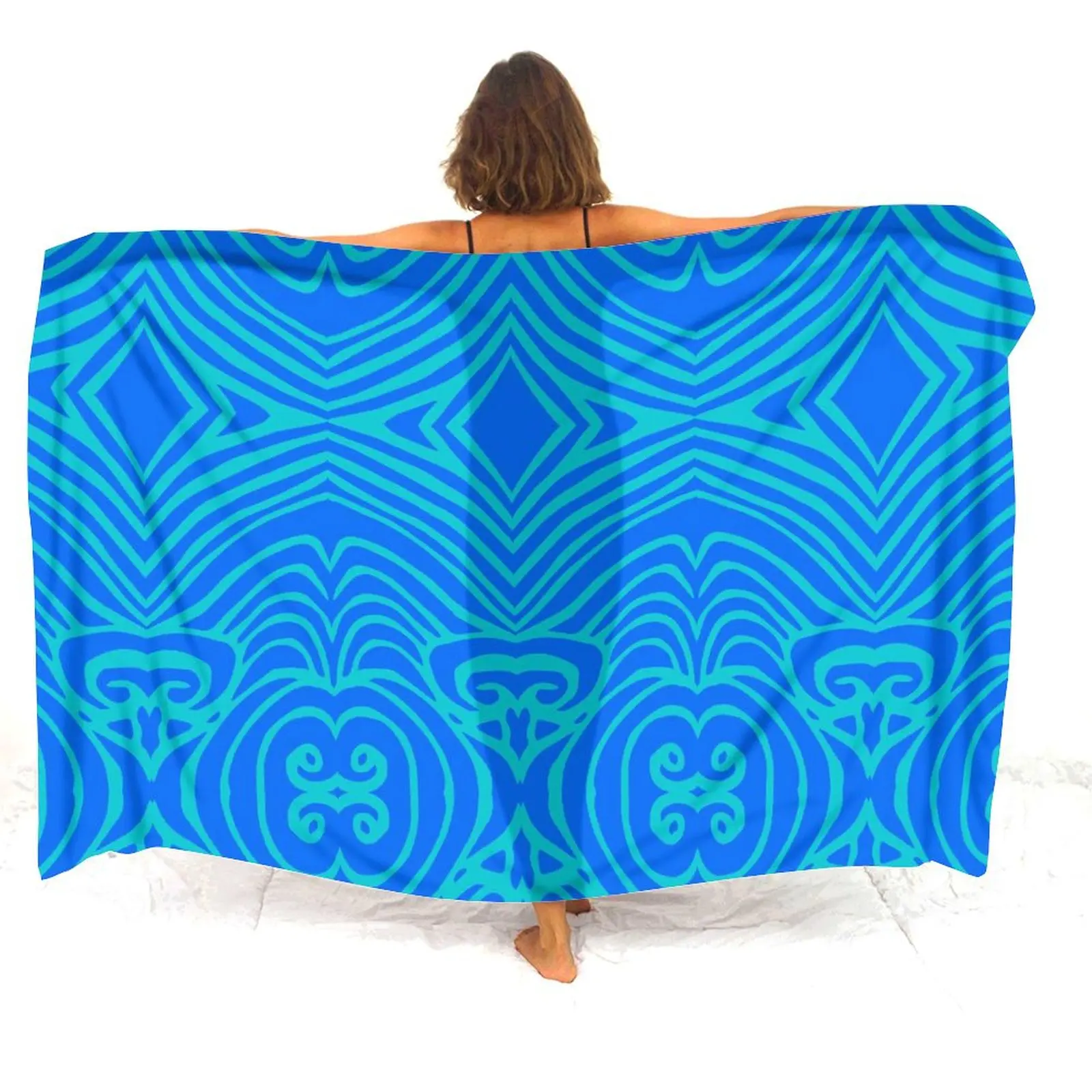 Nueva chaqueta personalizada, Bikini Sarong de una pieza, envoltura de baño para bronceado polinesio, estampado artístico, ropa múltiple, bronceado suave, moda para vacaciones, Sarong