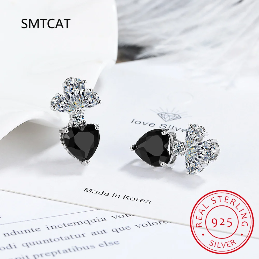 

Pear Cut Green Simulated Nano Emerald 925 Sterling Silver Heart Stud Earrings for Women Fashion Statement Gemstone Jewelry