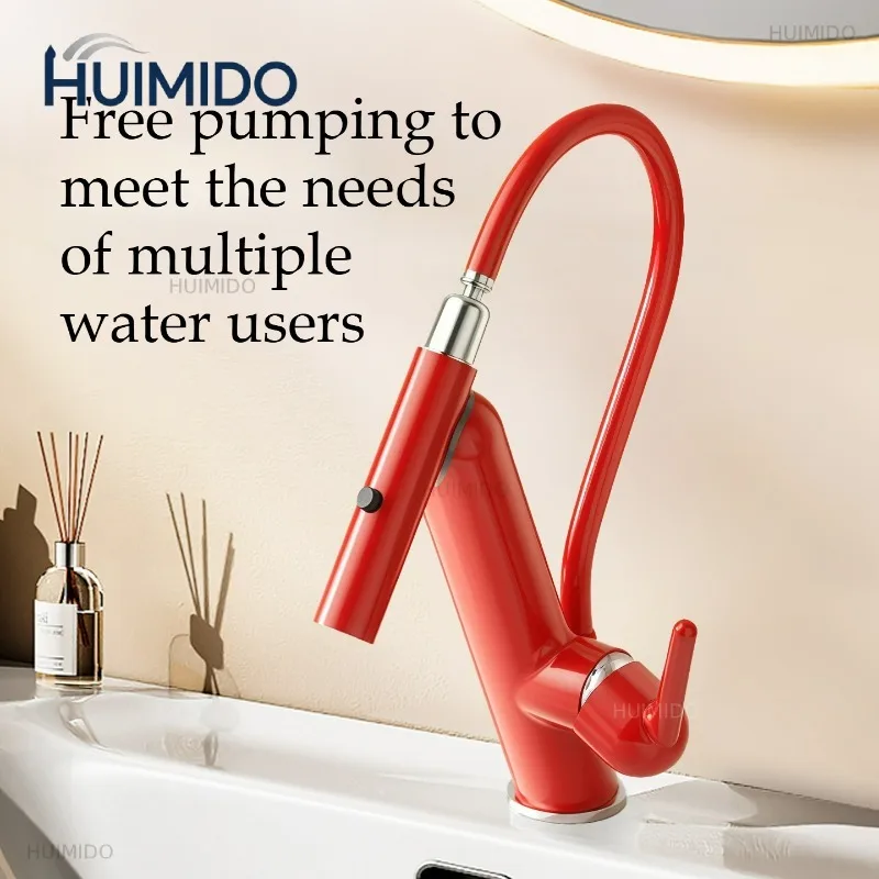 New Bathroom Kitchen Telescopic Faucet Basin Two Spout Modes Free Switching Hot and Cold Sink Mixer Water Mixer Sinle Faucet