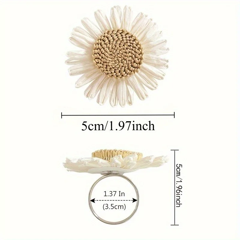 Sunflower Napkin Rings, Napkin Holders, Napkin Rings, Suitable for Birthdays, Weddings, Thanksgiving, Christmas