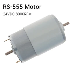 RS555 DC Motor Double Output Shaft 24V 8000RPM Micro Electric Motor for Bobbin Winder / Sewing Machine / Electric Tools