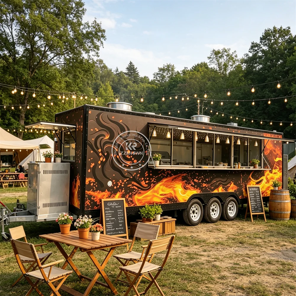Commercial Fried Chicken Burger Truck Mobile Restaurant Trailer Catering Unit Custom Catering  Food Trailer For Outdoor Catering