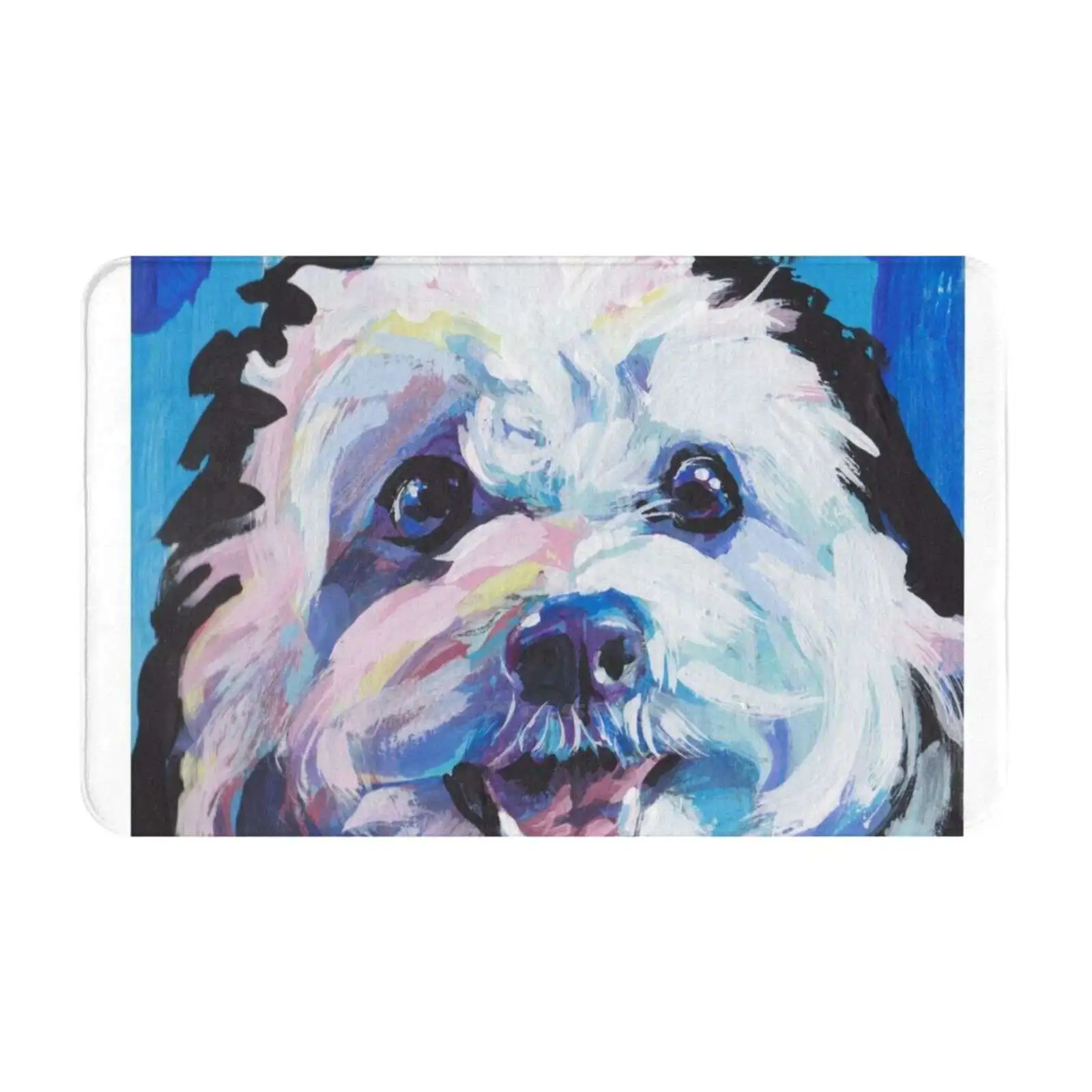 Fun Cavachon Dog Bright Colorful Pop Art Soft Cushion Car Home Carpet Door Mat Cavachon Cavalier Bichon Mix Little White Dog