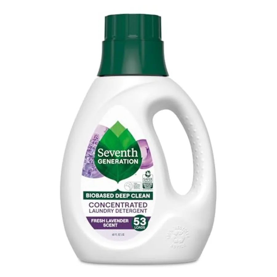 

Seventh Generation Concentrated Laundry Detergent, Stain Fighting Formula, Fresh Lavender scent, 40 oz 53 Loads