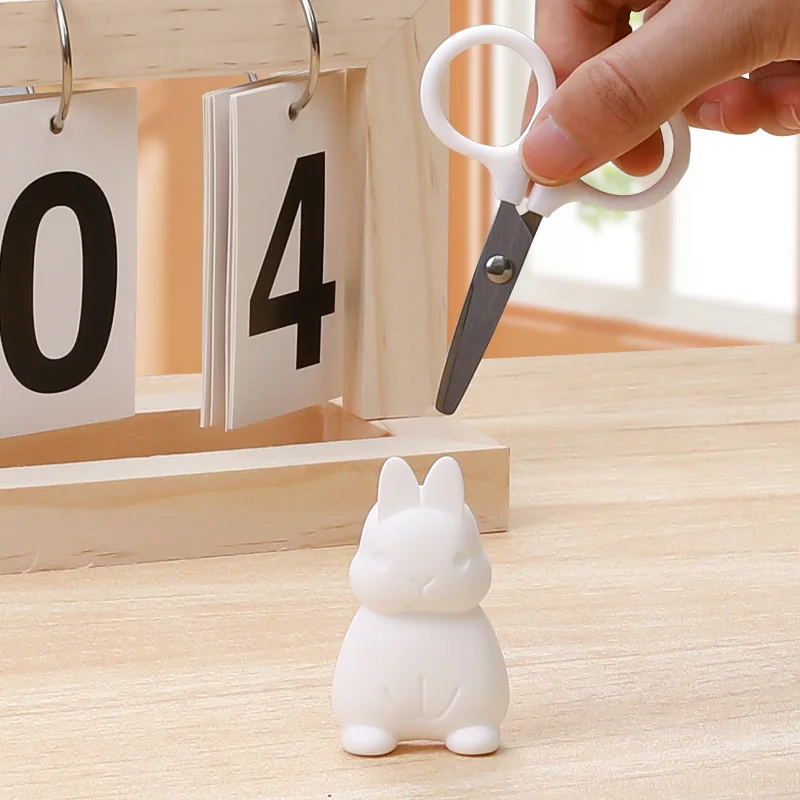 Magnetic Mini Scissors Standing Rabbit Fridge Stickers Cute Decorative Small Scissors Handmade Paper Scissors