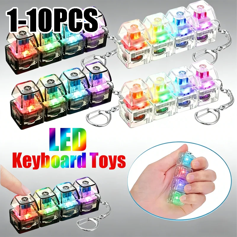 Portachiavi LED Portatile con Tastiera, Antistress con Pulsante a Scatto, Simpatico Accessorio da Scrivania per Ufficio, Gadget Divertente per Alleviare l'Ansia, Idea Regalo