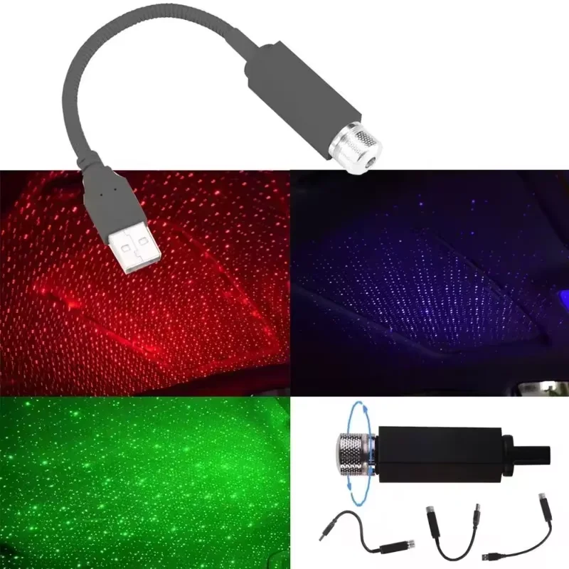 1 قطعة مصباح جو صغير LED USB سقف ستار ليلة ضوء غالاكسي مصباح ديكور ل السيارات سقف العارض إرسال الألوان عشوائيا