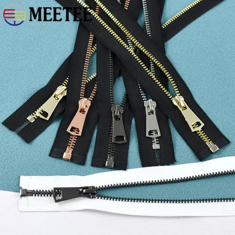 

5Pcs 5# Metal Zippers 15-80cm Close/Open-End Auto Lock Zips Clothes Pocket Bag Closure Zipper Repair Kit DIY Sewing Accessories