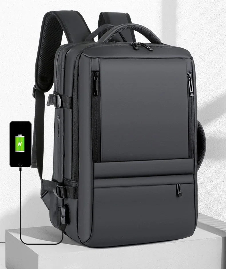 NewTravel Backpack Men's Business Waterproof Multi-Function Backpack USB Charging 17 