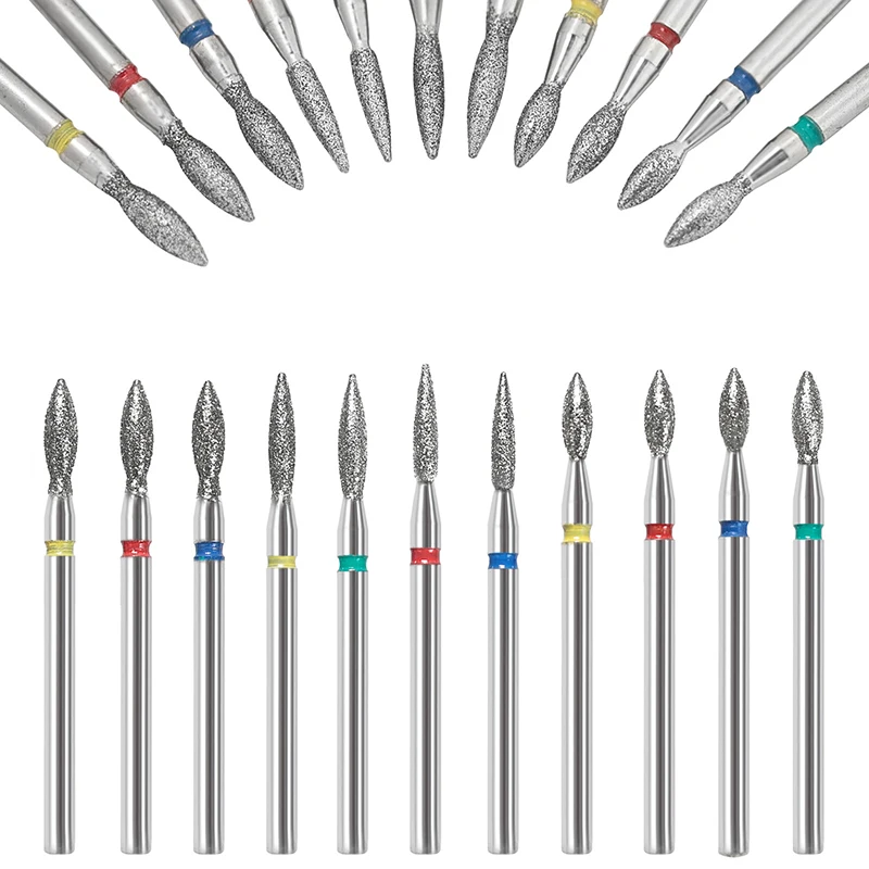 11Pcs Diamond Nail Drill Bits Milling Cutter For Manicure Left Right Rotary Cuticle Files Buffer DIY Nails Accessories Tools