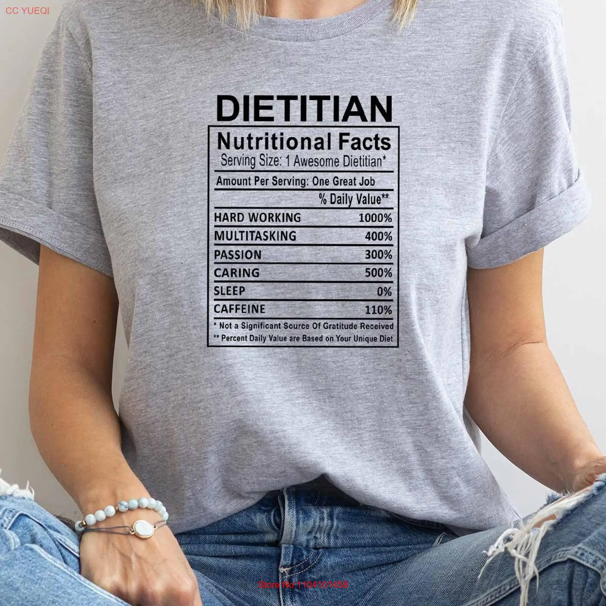 Dietitian T Shirt Registered NutritionisT Nutrition Facts For Dietetics Student long or short sleeves