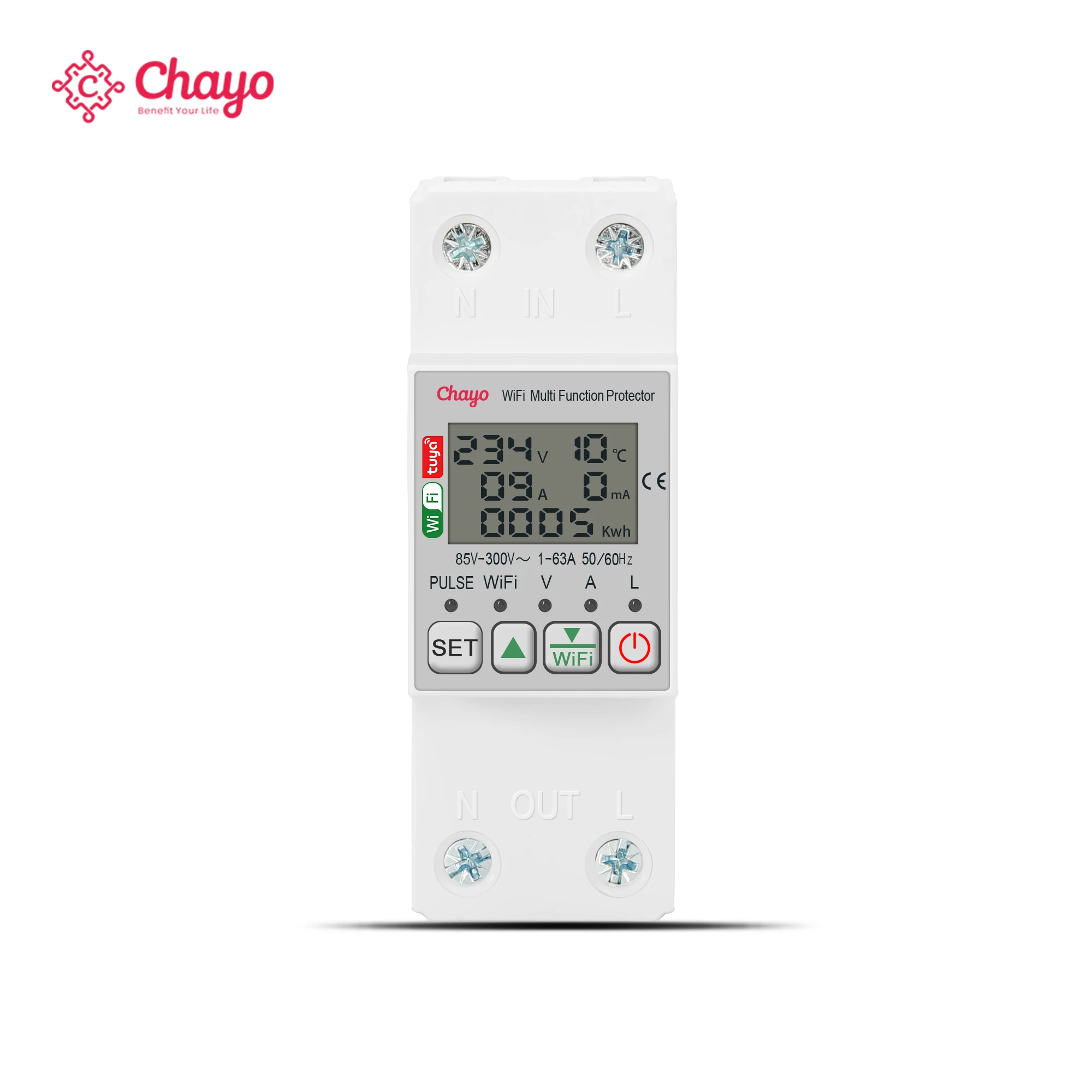 TONGOU 63A 110V 220V SmartLife WIFI Energy Meter Kwh Metering Switch Timer with Voltage Current and Leakage Protection TUYA