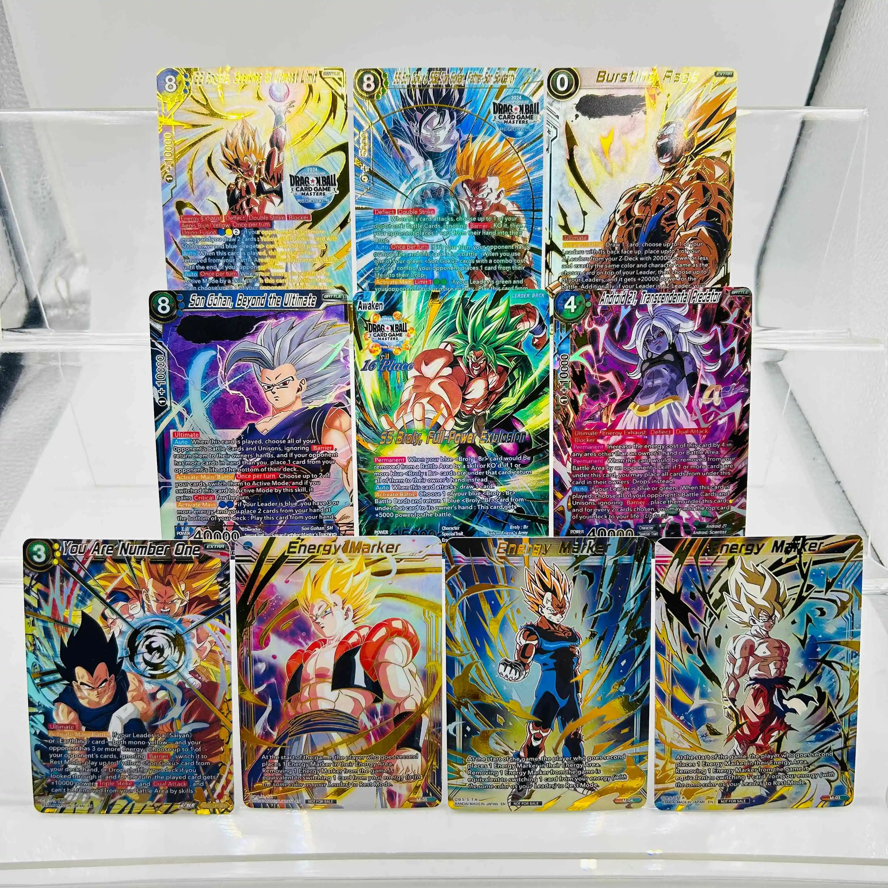 Dragon Ball Super EN 10PCS Goku Gohan Broly Gogeta DIY Gold Foil Holographic Textured Anime Collectible Cards