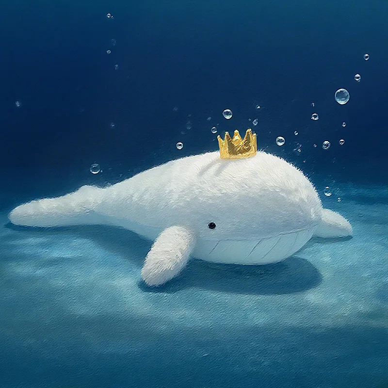 Balena blanca, juguete de peluche suave bajo el mar, corona, ballena, lindo Animal del océano, muñecos de peluche, regalos para niñas, decoración de cumpleaños para niños