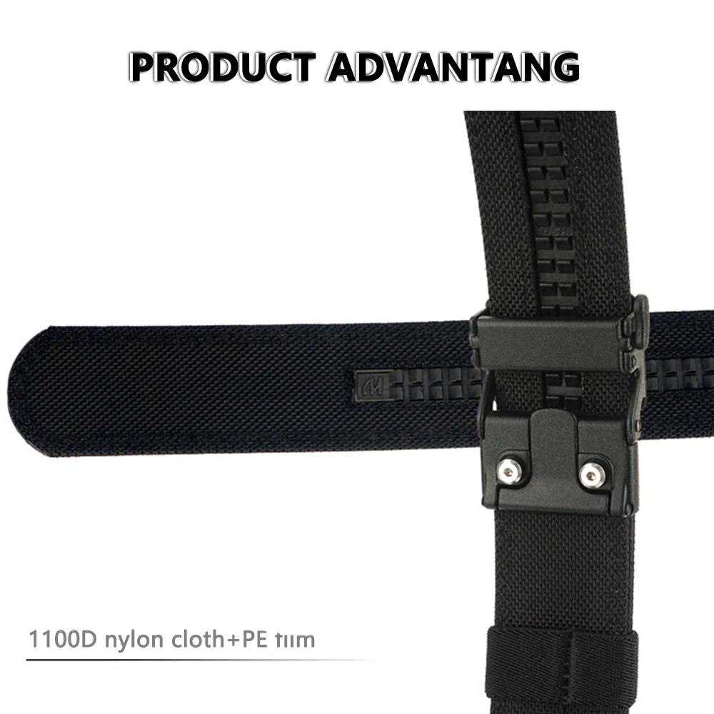 TUSHI Gürtel, harter taktischer Gürtel für Herren, Waffengürtel, EDC, Zinklegierungsschnalle, IPSC 1100D Nylon, Outdoor-Sportgürtel, männlicher Militärgürtel – Detail 9