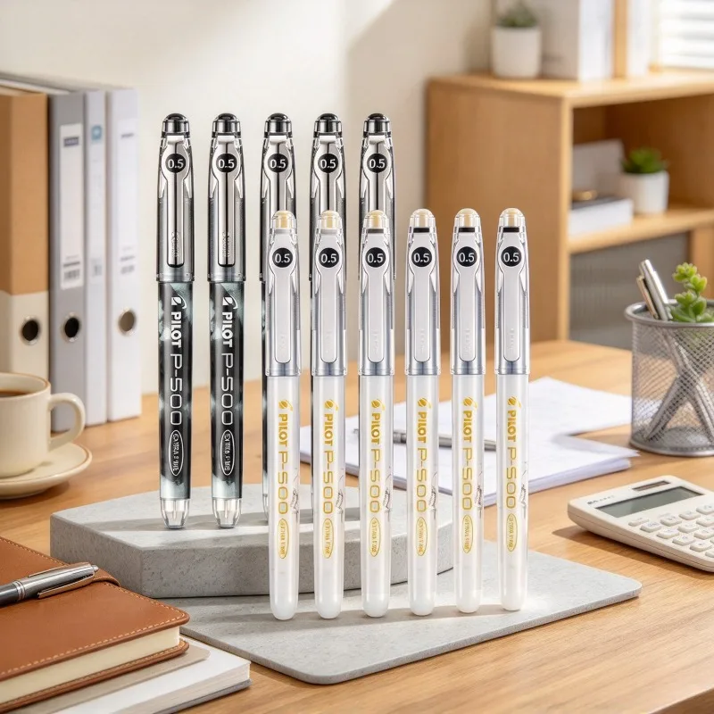 0.5mm Direct Liquid Gel Pen Set, 12 Piece Black White Rollerball Pens with Smooth Quick Dry Ink for Student Exam Note Taking Use