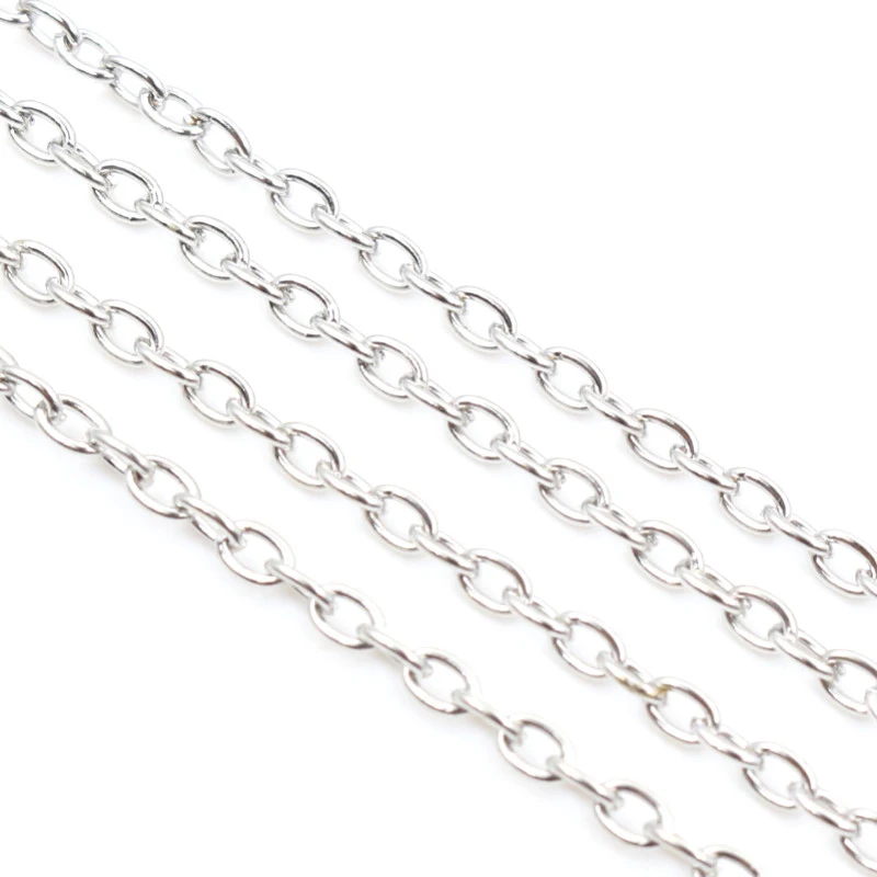 5 Meters/lot 3x2mm 4x3mm 5 Colors Plated Cross Unwelded Iron Cable Chains Necklace DIY Jewelry Making Findings Accessories