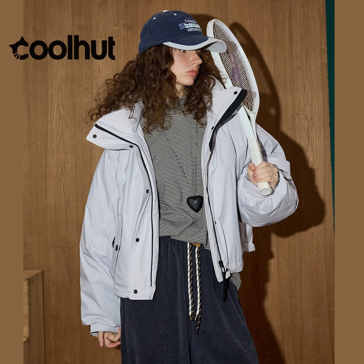 COOLHUT 2025 الشتاء المرأة 90% أسفل ملء سترة مصمم المعتاد معطف مقنع ملابس العمل نمط سترة منفوخة ملابس خارجية دافئة فاخرة #5