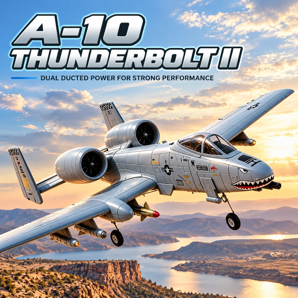QF016 A-10 Thunderbolt II Fighter Jet 2.4GHz Remote Control RC Plane 1104 Brushless Motor One-key Inverted Flight With Gyroscope