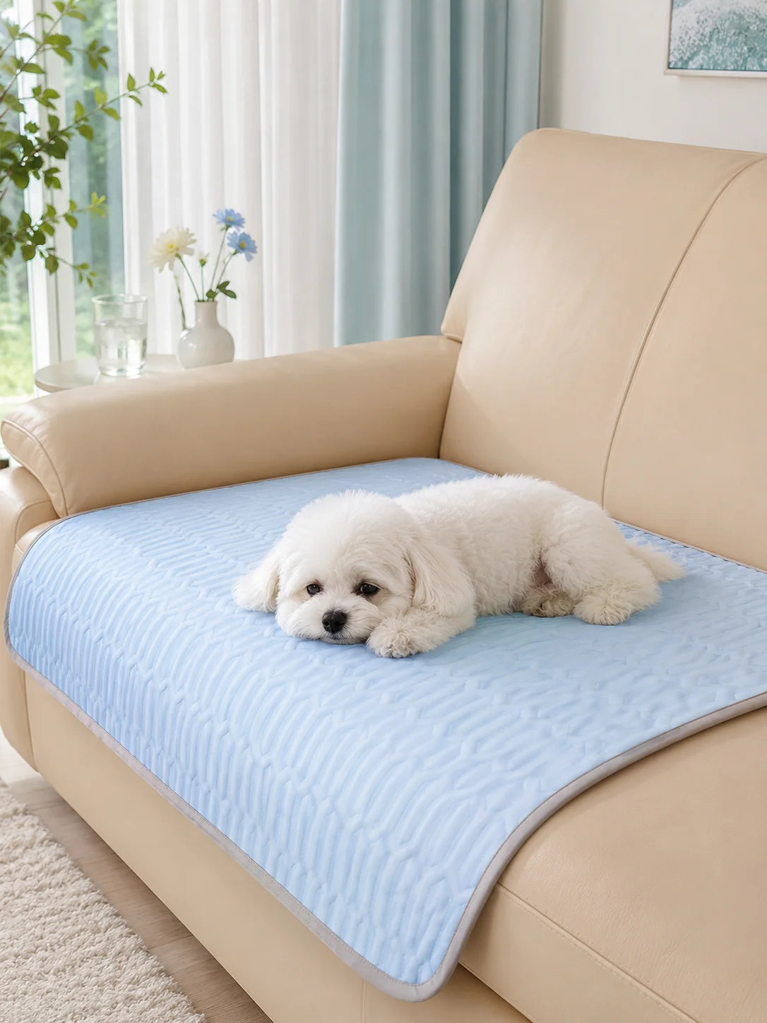Ice Silk Cooling Pet Mat Summer Dog Cat Cooling Pad Breathable Soft Sleeping Blanket Anti-Heat Pet Bed Cushion for Small Medium - view 6