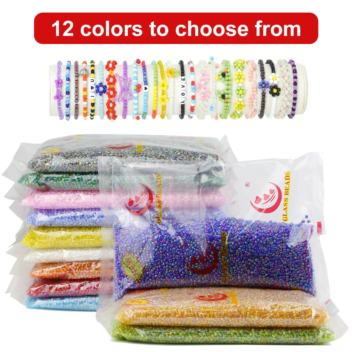 2-3mm Iridescent Glass Beads 450g per Pack for Handmade DIY 