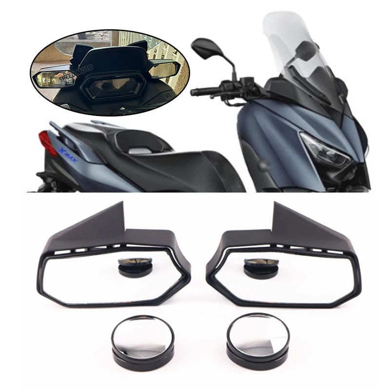 

Motorcycle Accessories For Yamaha XMAX300 X-MAX300 2023 2024 Modified Front Moving Rearview Mirror Large Field View Reflector