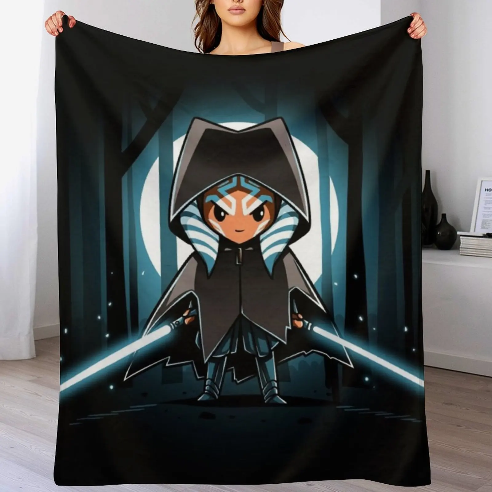 

Ahsoka Tano Throw Blanket Thermals For Travel Hair Decorative Sofas Blankets