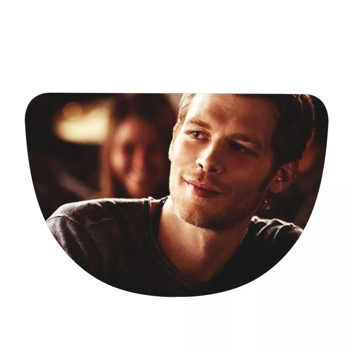 Klaus Mikaelson Soft Flannel Half Round Doormat Non Slip Bathroom Mat Absorbent Floor Carpet for Laundry Room Bathroom