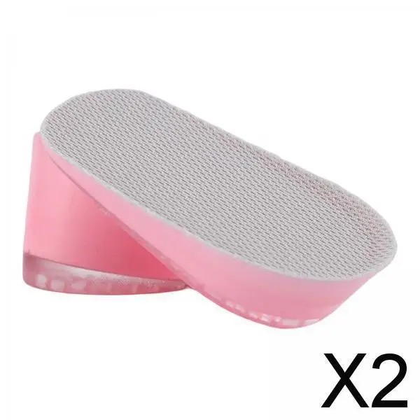 

2X 2 Pieces Height Increase Insoles Heel Cushion Pads Men Women Pink