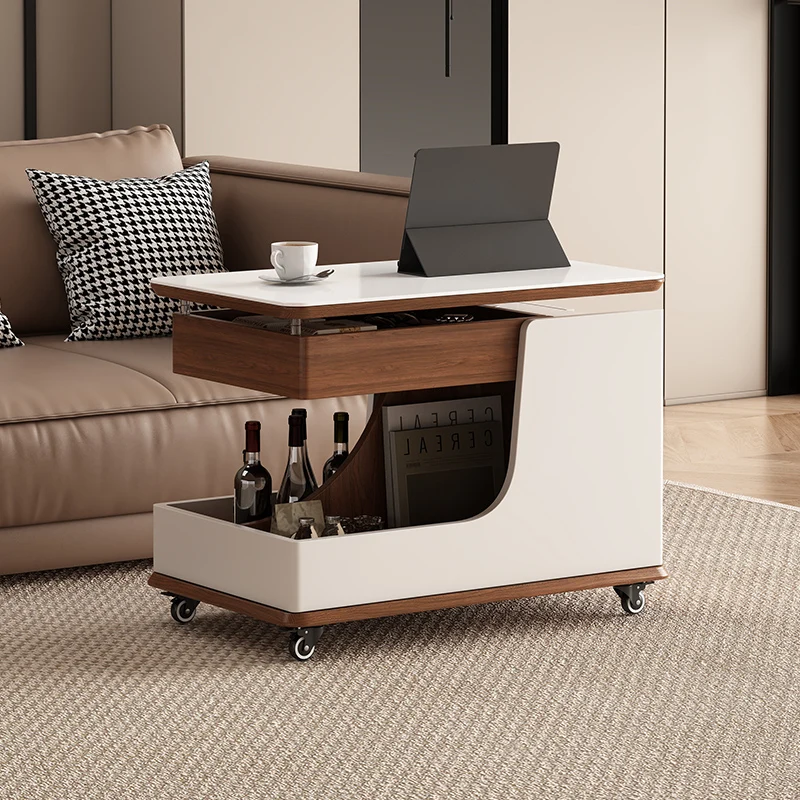 

Solid wood sofa side few multi-functional lifting coffee table bedside cabinet living room household small apartment