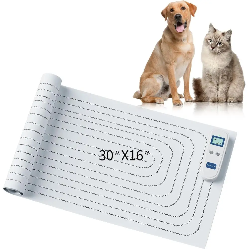 Indoor Training Shock Mat for Pets - 30x16 Repellent Pad to Keep Dogs and Cats Away from Couch, Bed, Table