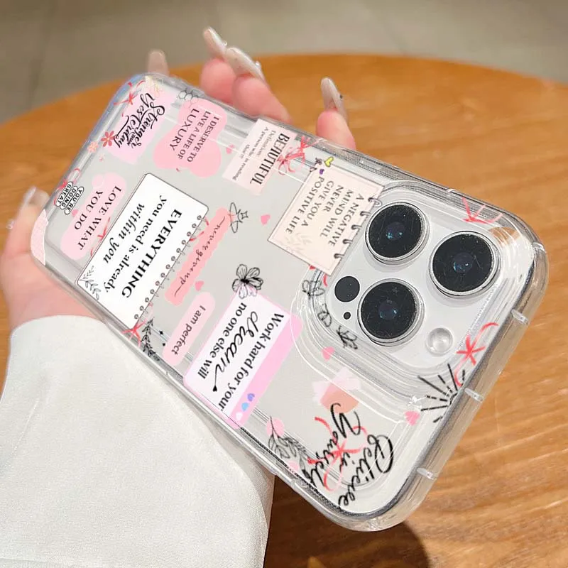 Slogan Pattern Simple Thickened Anti-Fall Phone Case For iPhoner 17 16 Pro Max Cases iPhone 15 14 13 12 11 XS 7 8 Plus 16e Cover - Image 3