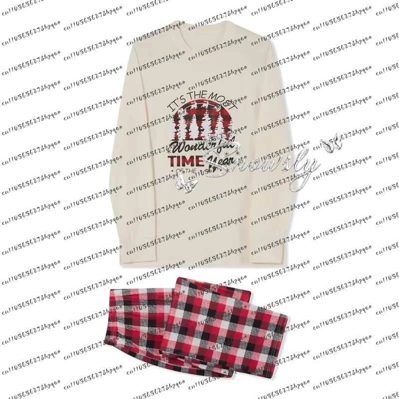 

2026 Fashion Christmas Family Pajamas Sets Christmas Family Matching Kid Dad Mom Letter Print Pajamas Sleepwear Pjs Outfits Set