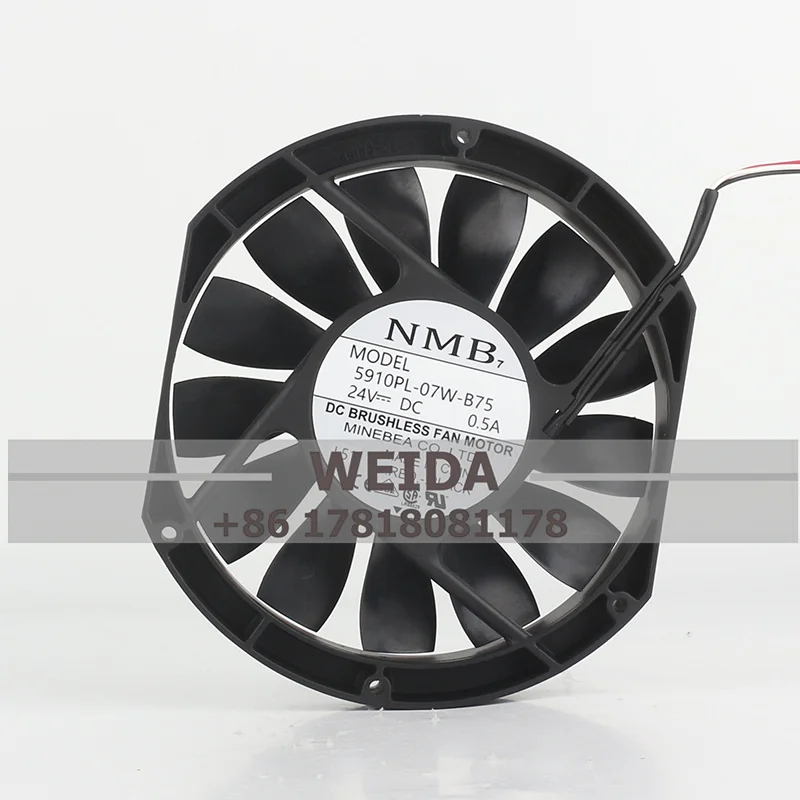 New NMB 5910PL-07W-B75 17025 17cm  DC 24V 0.5A Slim Industrial Cabinet Cooling Fan 170*150*25MM