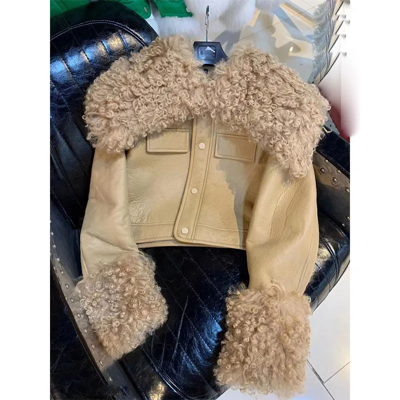 

2025 Women's Clothing Fur integrated fashion short imitation fur coat Winter New 1228