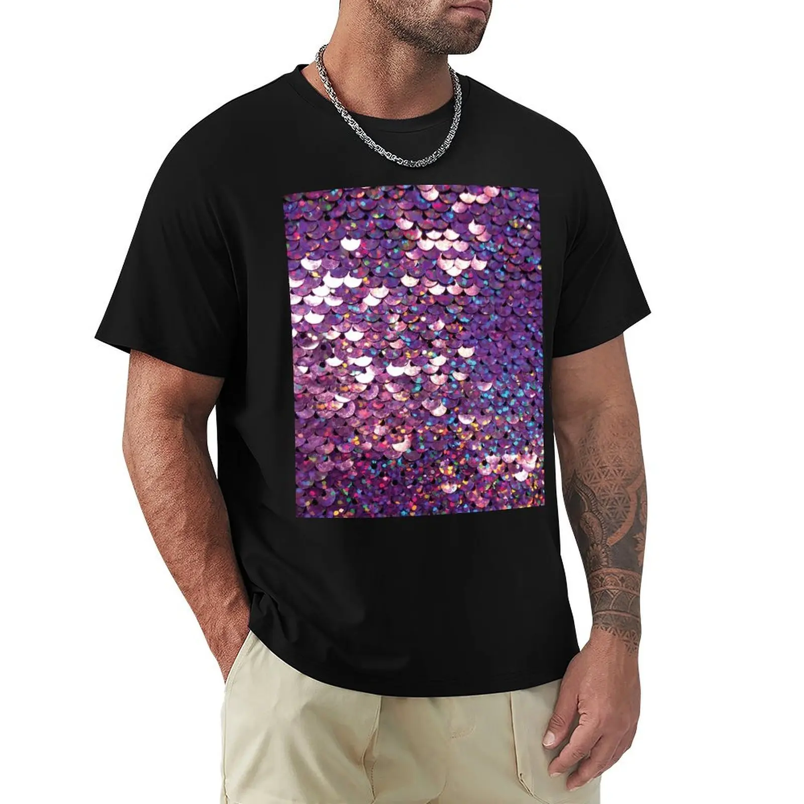 

Photographic Image of Purple Sequins T-Shirt summer tops valentines boutique clothes rapper graphic tees mens white t shirts