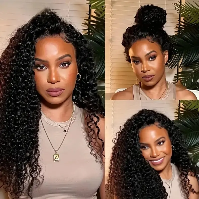 Rosabeauty 250 Density Deep Wave 13x4 HD Lace Front Human Hair Wigs 5X5 Preplucked Glueless Ready To Go Curly Wig 40 Inches