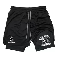 New 2-in-1 men's Workout Running double-layer pants with towel bag print, men's summer running casual sports shorts RL0378