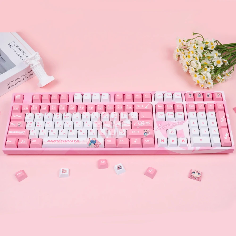 Cherry Profile BanG Dream MyGO Anon Chihaya Themed Keycaps Set PBT Dye-Sub Anime Gaming Keycap For Mechanical Keyboard Customize