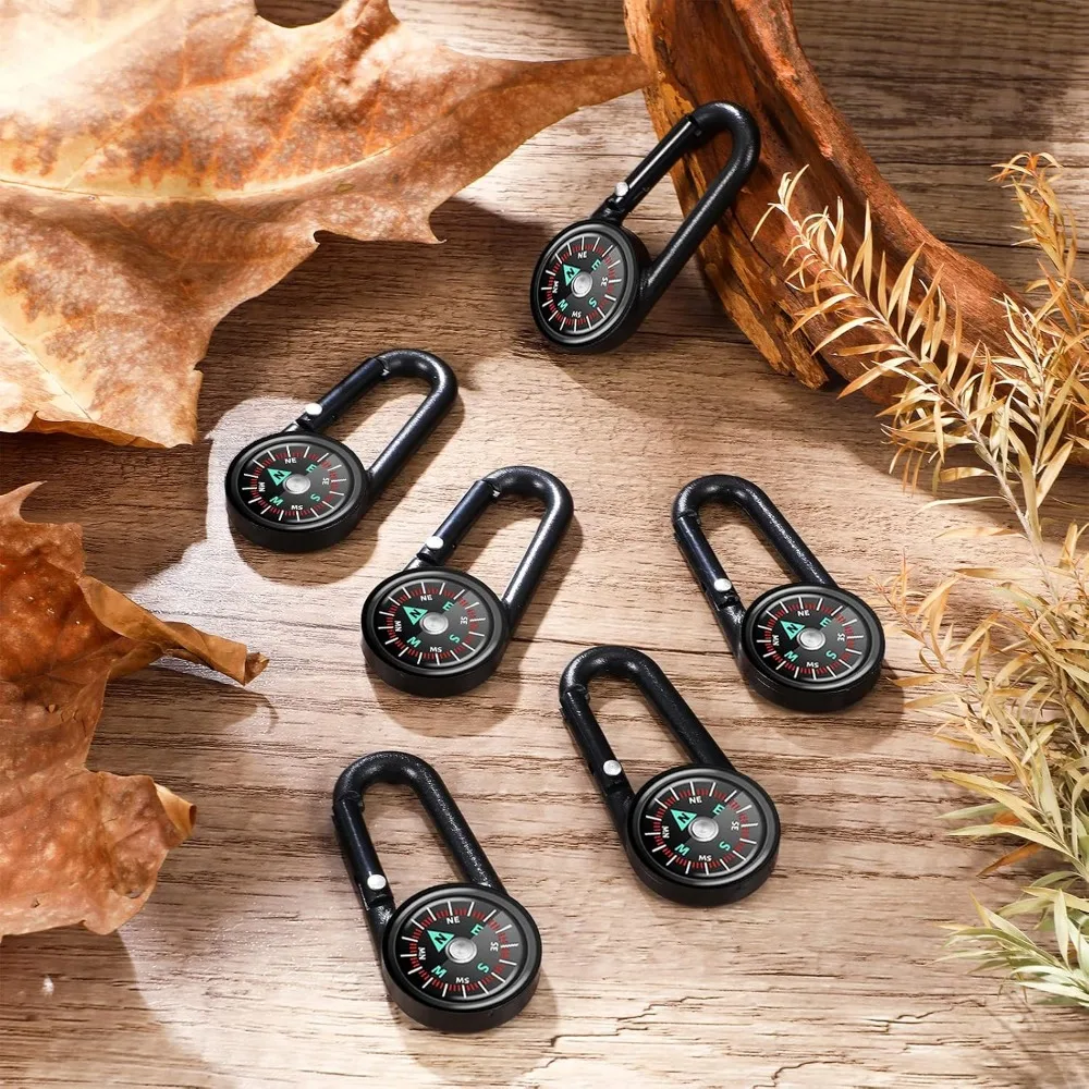 6-50 Pcs Mini Magnetic Compass Keychain for Hiking Camping Outdoor Wedding Birthday Favors Nautical Travel Party Favors view 3