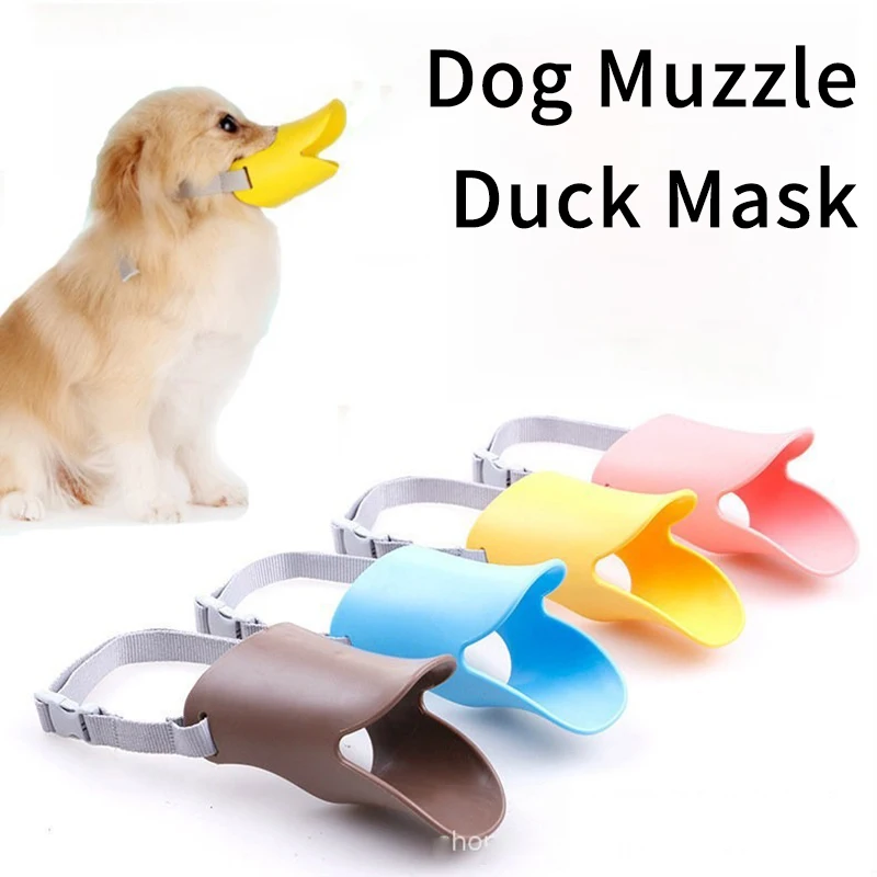 

Dog Muzzle Duck Muzzle Mask Soft Silicone Dog Duck Shape Cover Silicone Pet Muzzle Anti-bite Washable Pet Dog Accessories